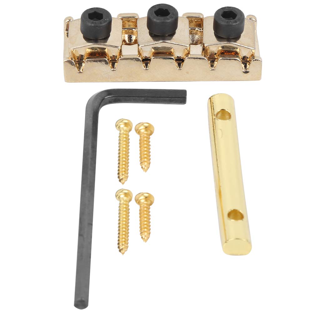 Guitar Lock Nut System with Hexadecimal Key Easy Installation for Electric Guitars (Gold (GE98))