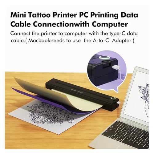 Mini impresora térmica portátil A4 para tatuajes y documentos con Bluetooth HD 5