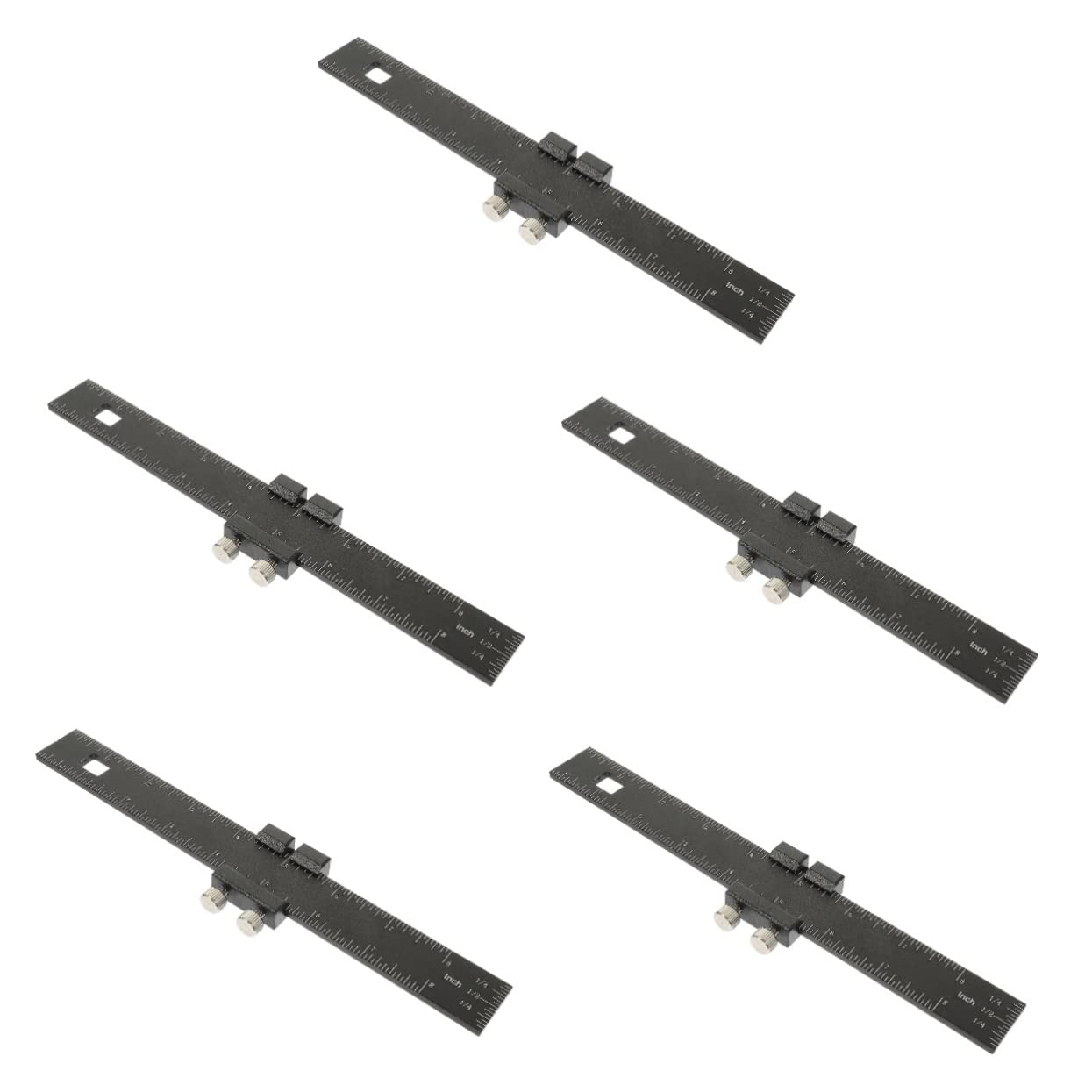 STOBOK5pcs Slide Rule Black Metal Mm Ruler Construction Rulers Multipurpose Tool Parallel Ruler T-type Scribing Ruler Portable Ruler Marking Ruler T-type Ruler Work Precision Slider