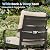 PHI VILLA 4 Piece Patio Furniture Set with 1 x 3 Seater Padded Deep Seating Bench, 2 x Swivel Cushioned Armrest Sofa Chairs and 1 x Coffee Table, Metal Outdoor Furniture Set for 5