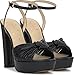 Jessica Simpson Womens Immie Platform Sandal with Ankle Strap, Black, 8.5