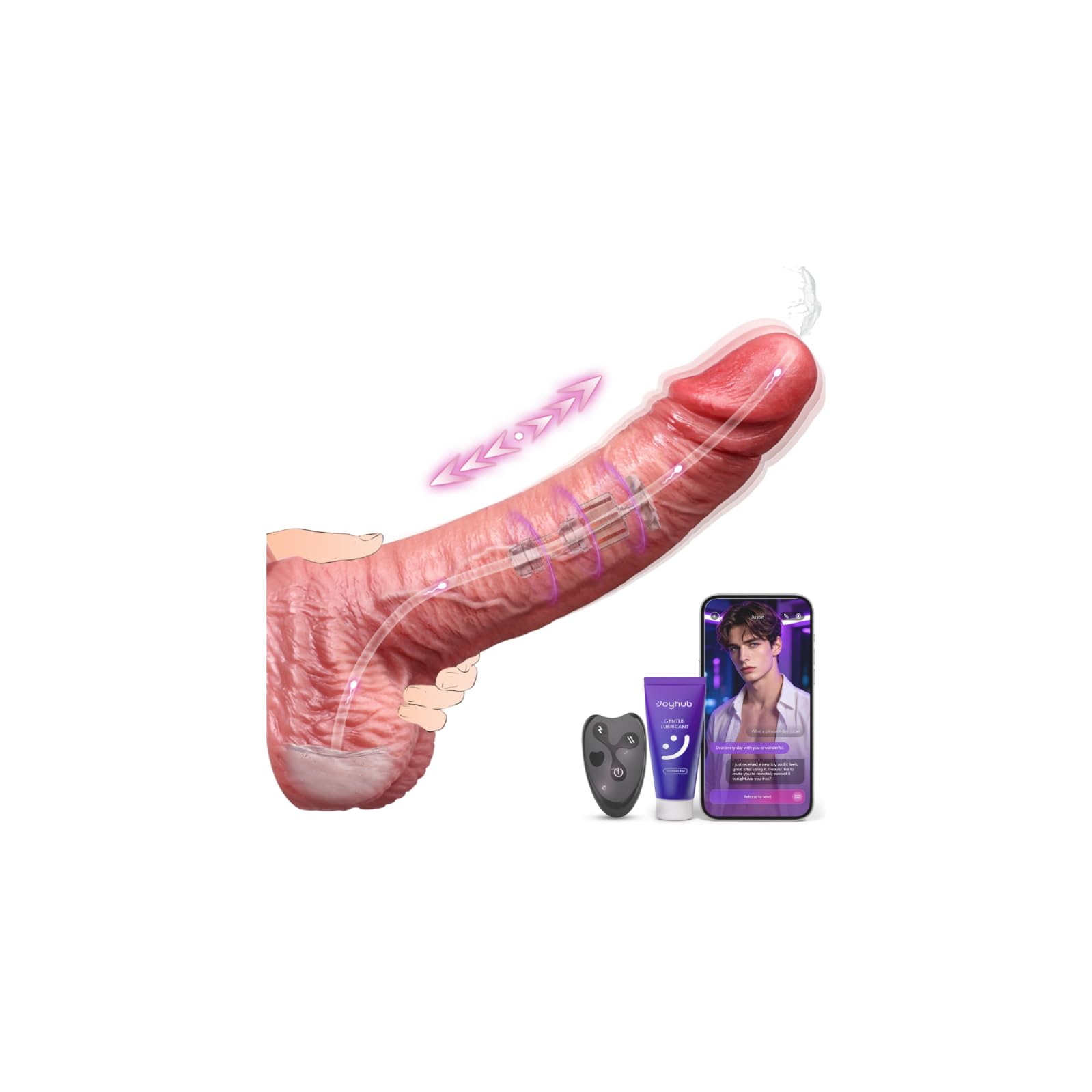 Koxten 11 Inch Electric-Squirting Thrusting Dildo, Thick Huge Dildos | APP Control XXL Big Dildo Sex Toys, Strapless Strap-On Dildo Vibrator, Anal Dildo Adult Toys for Women Men Couples