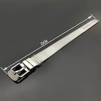 Vista 2 de 2 pulseras de malla de acero inoxidable de 0.315 in de ancho con hebilla de cinturón, pulsera ajustable de malla para hombres y mujeres, Acero