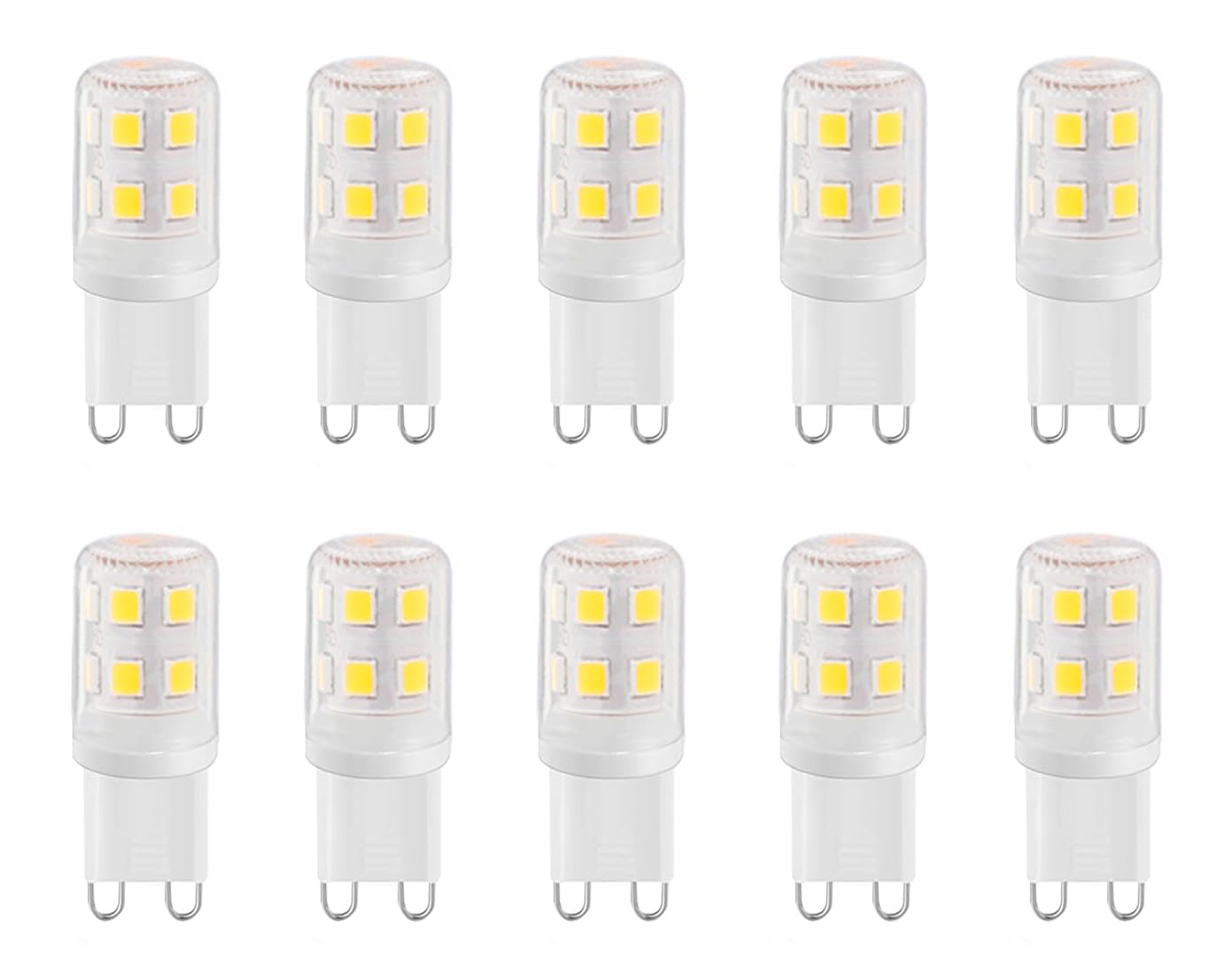 ZFQ G9 LED Bulb, Cool White 2W, G9 LED Light Bulbs 6000K, Equivalent 20W Halogen, Energy Saving Bulb, 200LM, 360° Beam Angle, AC 220V-240V, No Flicker, Non-Dimmable, 10-Pack — image 1