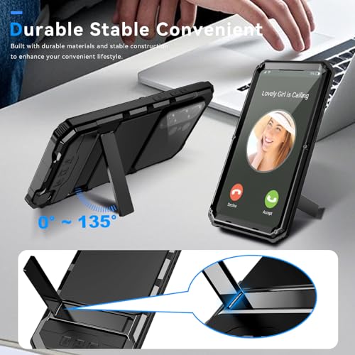 Lunivop for Samsung Galaxy S26 Ultra Case Heavy Duty Metal Phone case para Built-in Screen Lens Protection Protective dust Proof Military Grade Rugged [The Fingerprints Don't Work] Black by Lunivop - Image 7