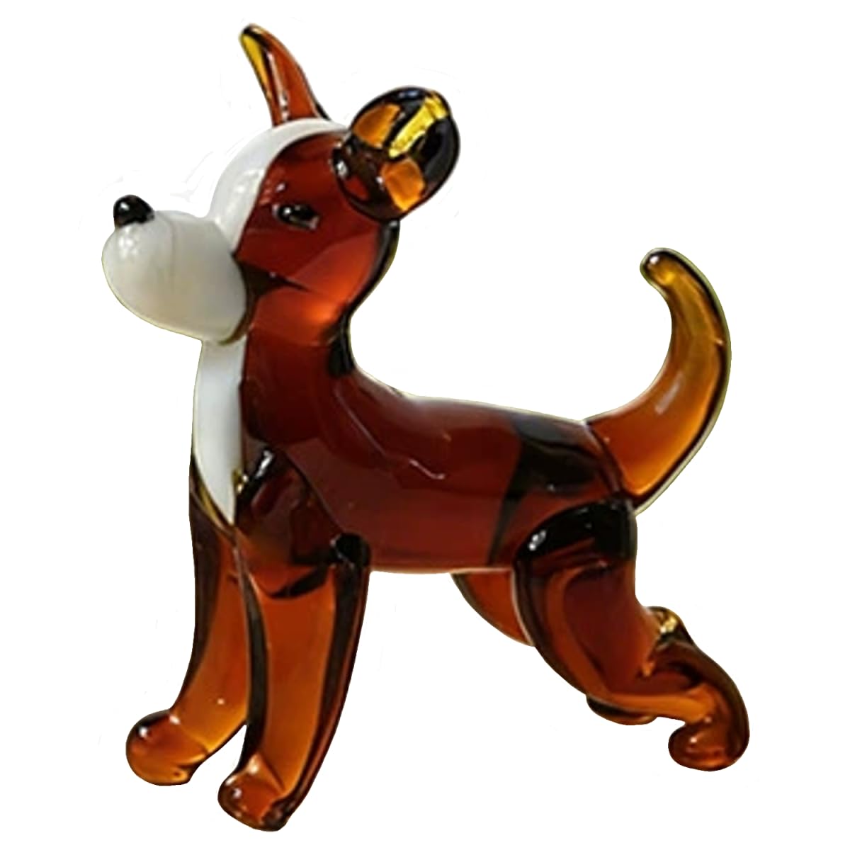 ZDHC Cute Shiba Inu Dog Figurine Art Hand Blown Glass Puppy Sculpture Collectible Animal Crystal Ornaments for Centerpiece Home Office Display Decor Craft