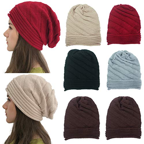 Masbird Chapéus de inverno para mulheres gorro gorro de malha desleixado gorro de inverno macio caxe