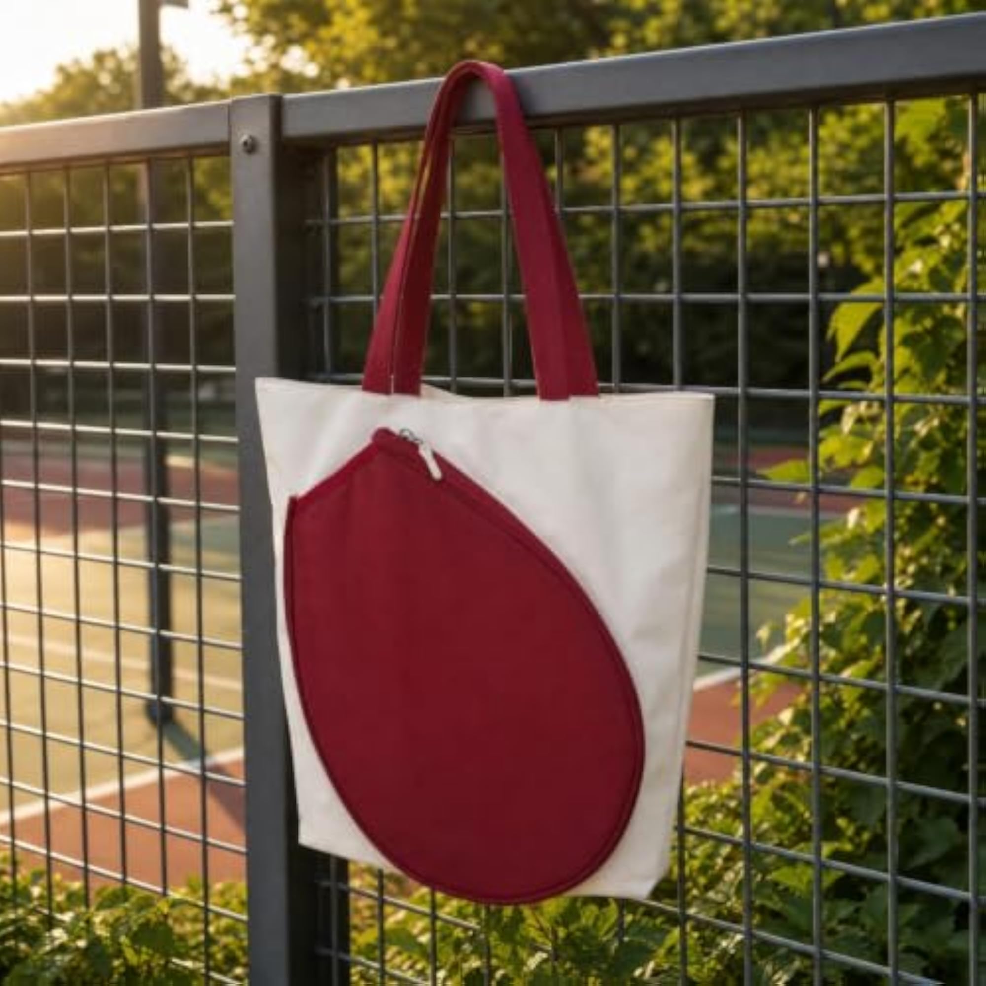 Spacious Nylon Sports Tote Bag with Zippered Compartment
