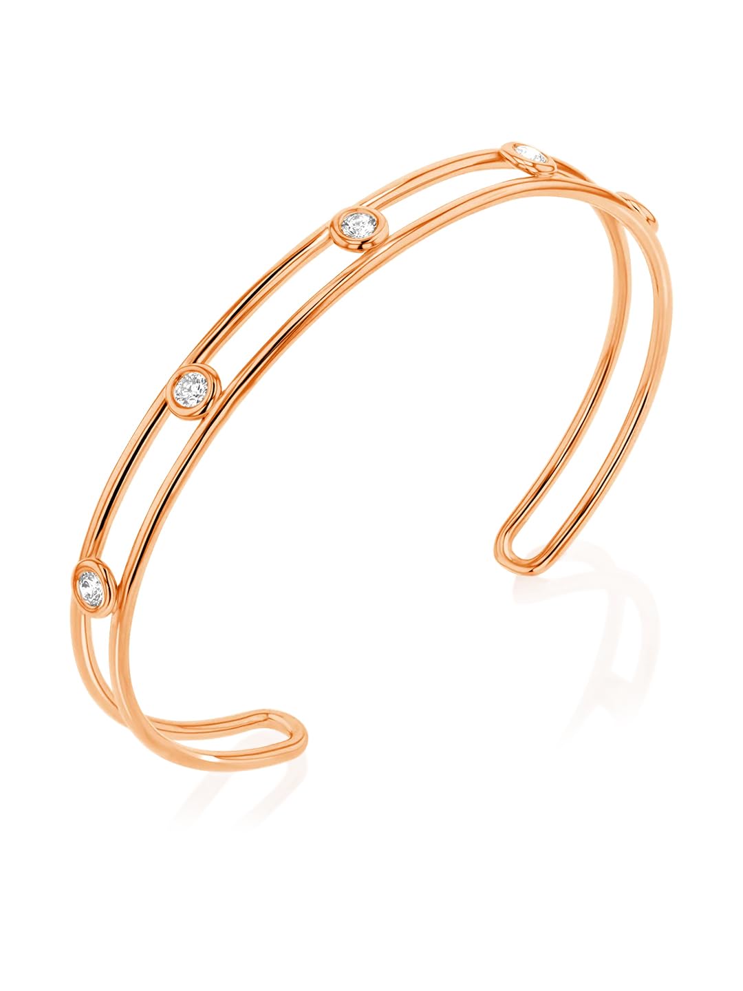 MINUTIAE Adjustable Stylish Cubic Zirconia Kada Bracelet for Women (Rose Gold) (B0CLLM9Y6W) Amazon Price History, Amazon Price Tracker