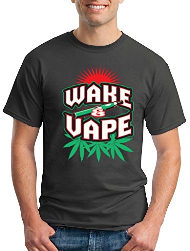 Wake Vape T-shirt Smokers Club Shirts Large Charcoal XIT 13125