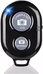 Disparador Remoto Bluetooth para Câmera, Compatível com iOS e Android, Controle Wireless para Selfies, Bateria de Longa Duração, Preto