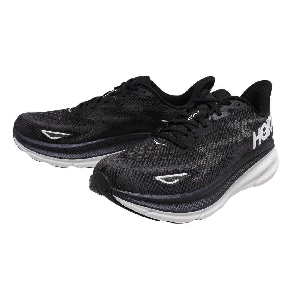 Black/White Clifton 9 by HOKA