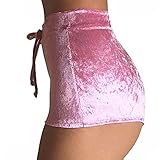 Butterme Frauen Winter beiläufiger weicher dehnbarer hoher Taillen Drawstring Samt Verein Kurzschluss reizvolle Damen heiße Hosen, Rosa, Gr. S