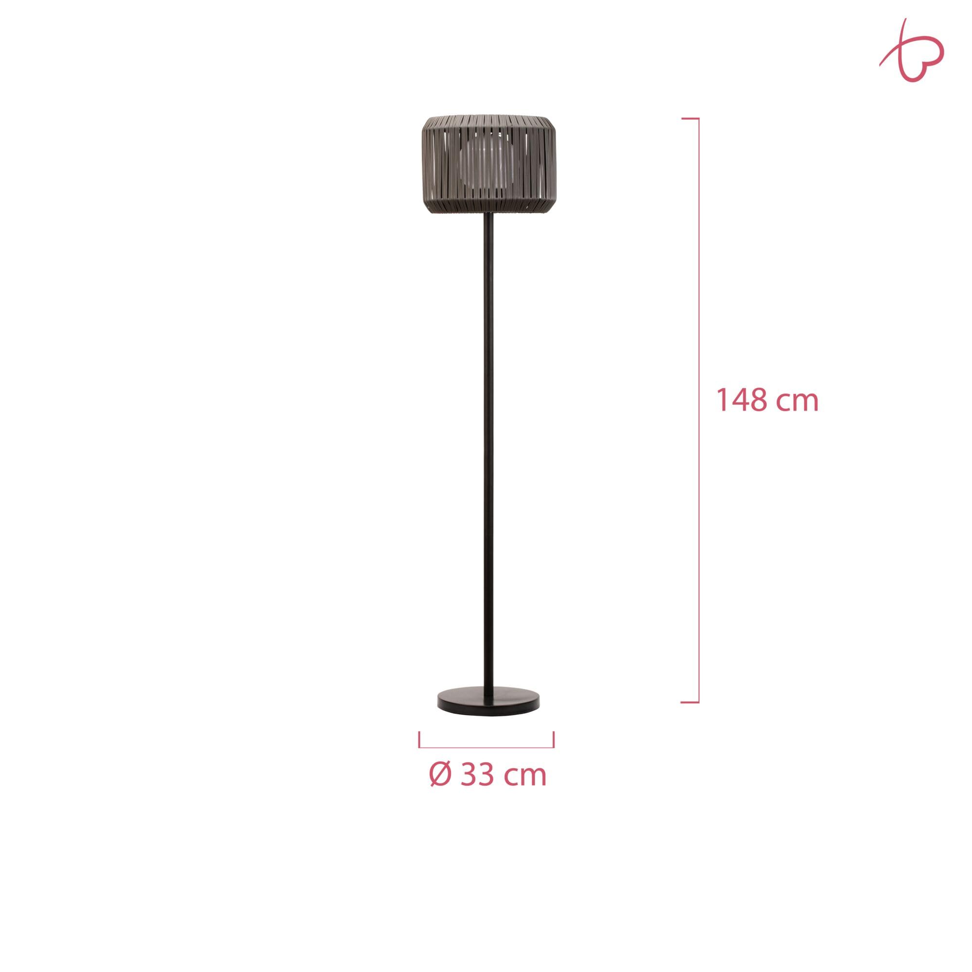 Paulmann Pauleen 48179 Sunshine Elegance Solar-Stehleuchte für Balkon oder Garten Schwarz, Grau Außenbeleuchtung Kunststoff, Rattan, Metall Solar 3000K