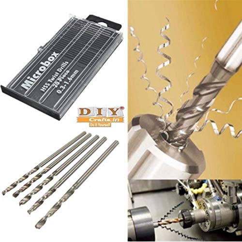 Image of DIY Crafts Design No # 4, Tiny HSS, Steel HSS Micro Twist Drill Bit, 0.3mm-1.6mm For DIY Crafts Works (Pack of 20 Pcs) Note These are Min (Design No # 4, Tiny HSS)