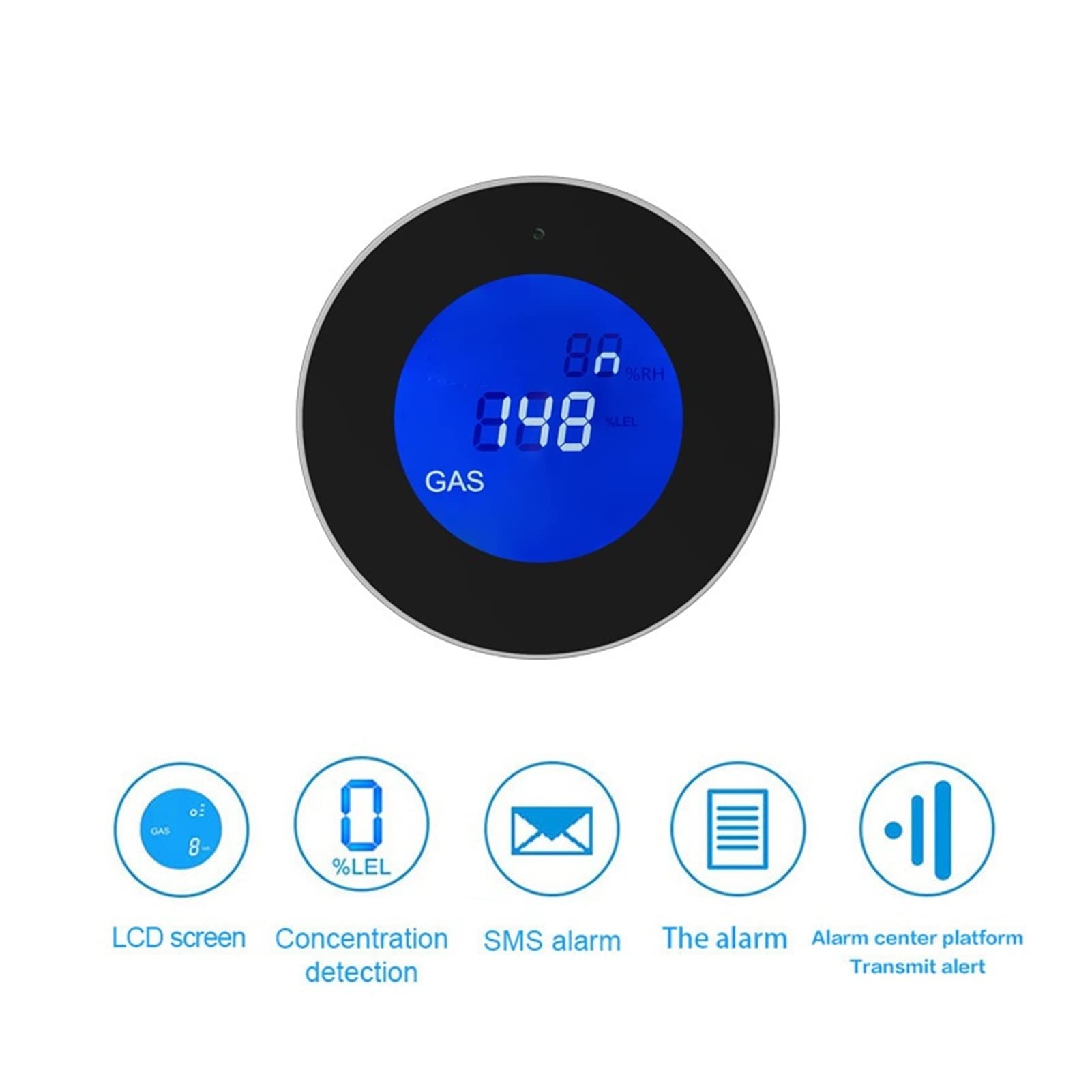 PA-210W. Detektor gazu WiFi Inteligentne naturalne wyciek palnych LPG. Czujnik gazu. LCD Wyświetl czujnik systemu alarmowego do kuchni domowej,Wielofunkcyjny System Automatyki Domowej