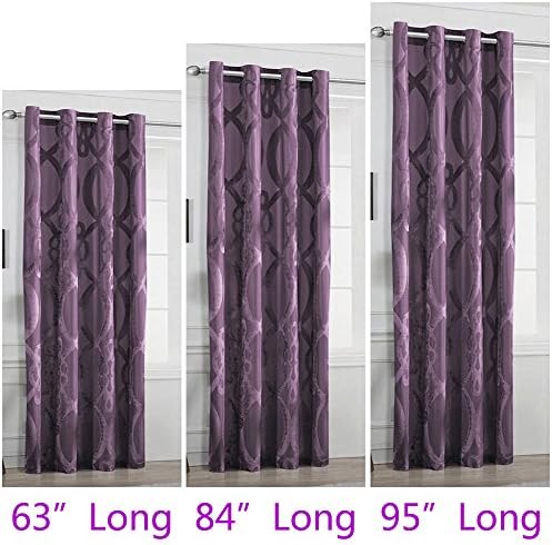 Non Toxic 63 inch Long Sheer Curtains 1 Panel Drapery Light Filtering Window Treatments for Baby Kids Living Room Bedroom (Long 63 inch x Wide 51 inch, Lavender Purple B)
