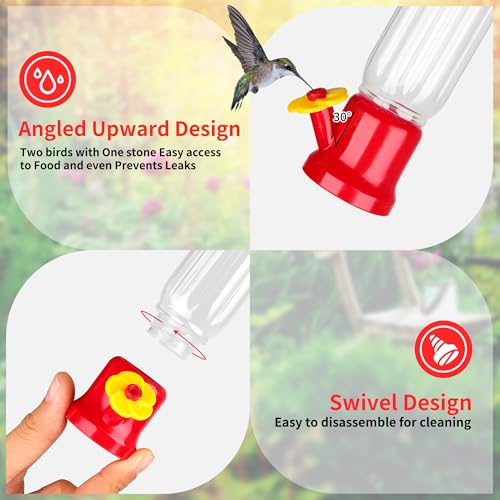 ORIENTOOLS Hummingbird Feeder with Window Hanger- 2pcs Window Bird Feeder, 2.2 oz/Pc Mini Hanging Flower Bird Feeders for Suction Cup