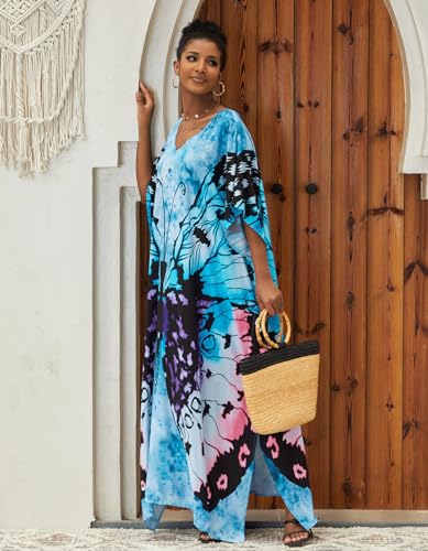 Image of NFVNKJ Women's Plus Size Beach Lounge Kaftan Maxi Dress Swimsuit Coverup for Women