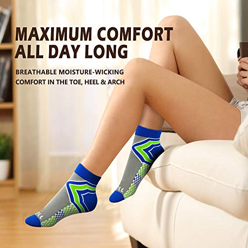 Image of NEWZILL Ankle Compression Socks for Men & Women, Cushioned Low Cut Compression Running Socks with Ankle Support