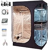 cdmall Indoor 2-in-1 Grow Tent Kit Complete 48"x36"x72" w/Waterproof Floor Tray + Grow Light Hangers
