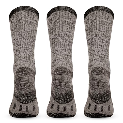 MERIWOOL Merino Wool Lightweight Hiking Socks, 3 Pairs Cushioned & Odor Resistant Outdoor Crew Socks for Men and Women2