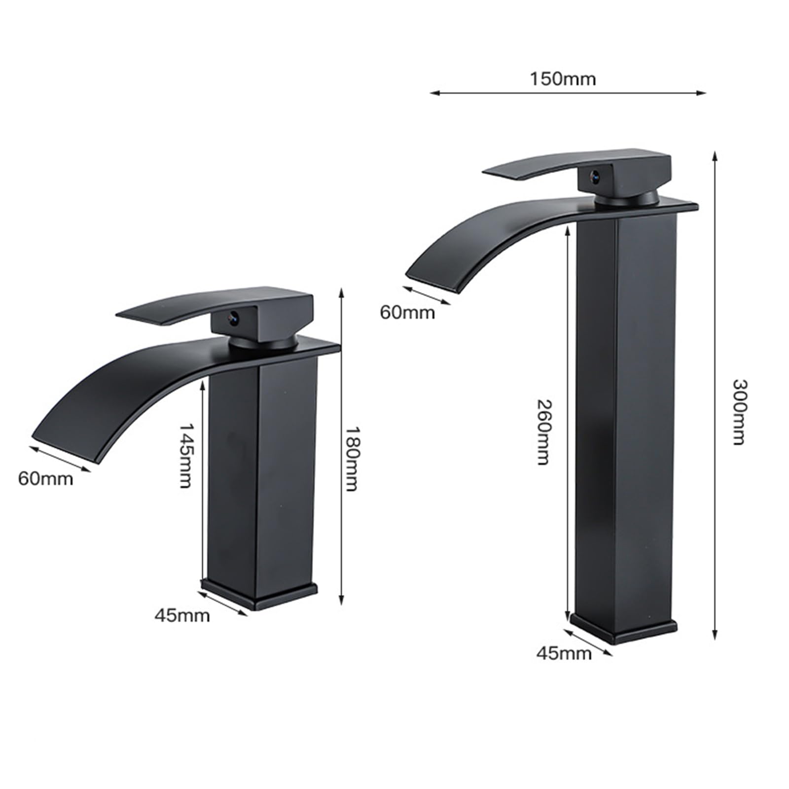 Weißer Badezimmer-Wasserhahn, Einhebel-Kaskaden-Mischbatterie, modernes Wasserfall-Design für Abo, Slish Badezimmer-Armaturen, einfache Installation