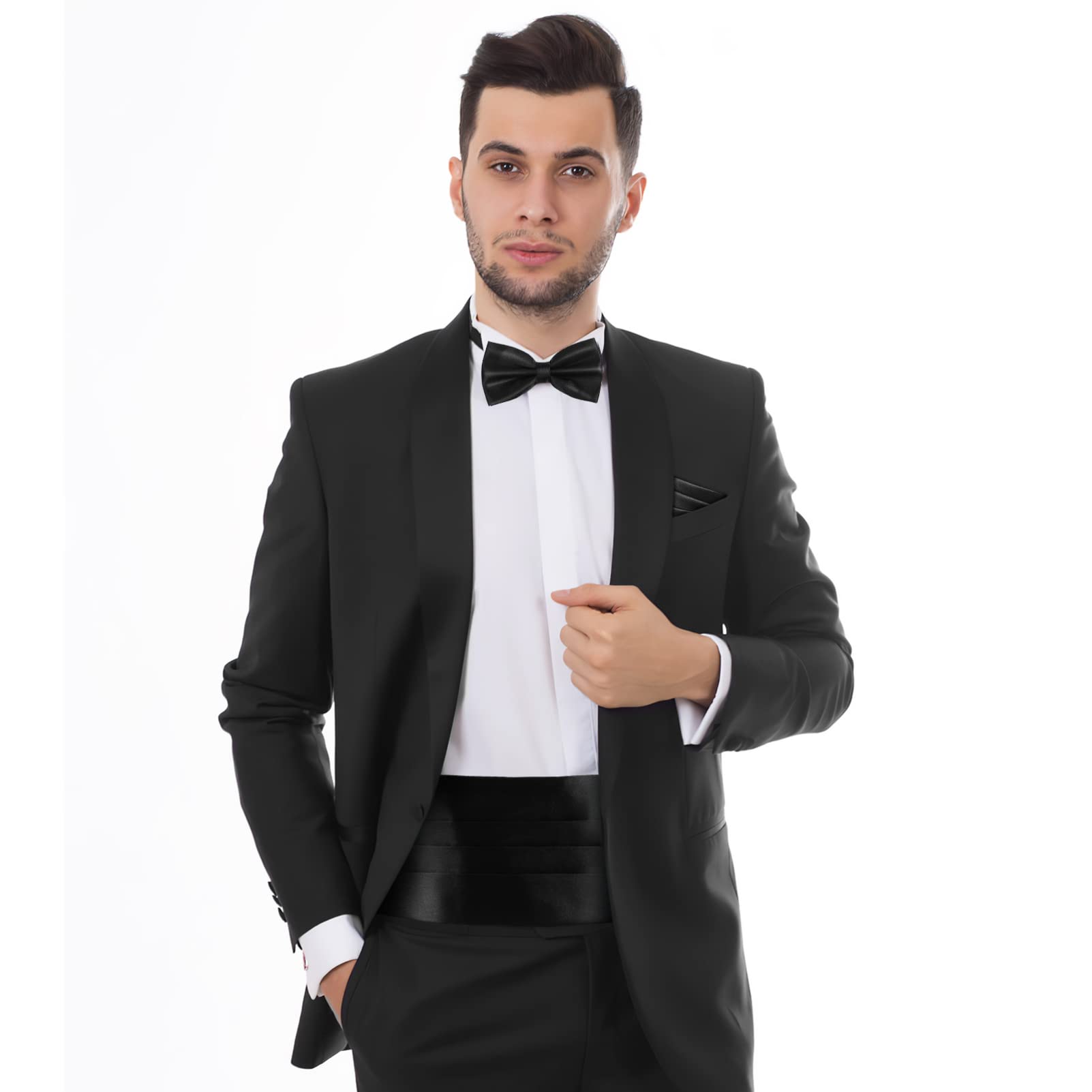Ciieeo Ceinture pour Hommes De Smoking Homme Ensemble D'accessoires Formels 3 Pièces avec Nœud Costumes pour Hommes