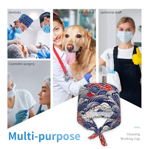 Image of Breathable Working Cap with Adjustable Sweatband Scrub Cap for Men /Women