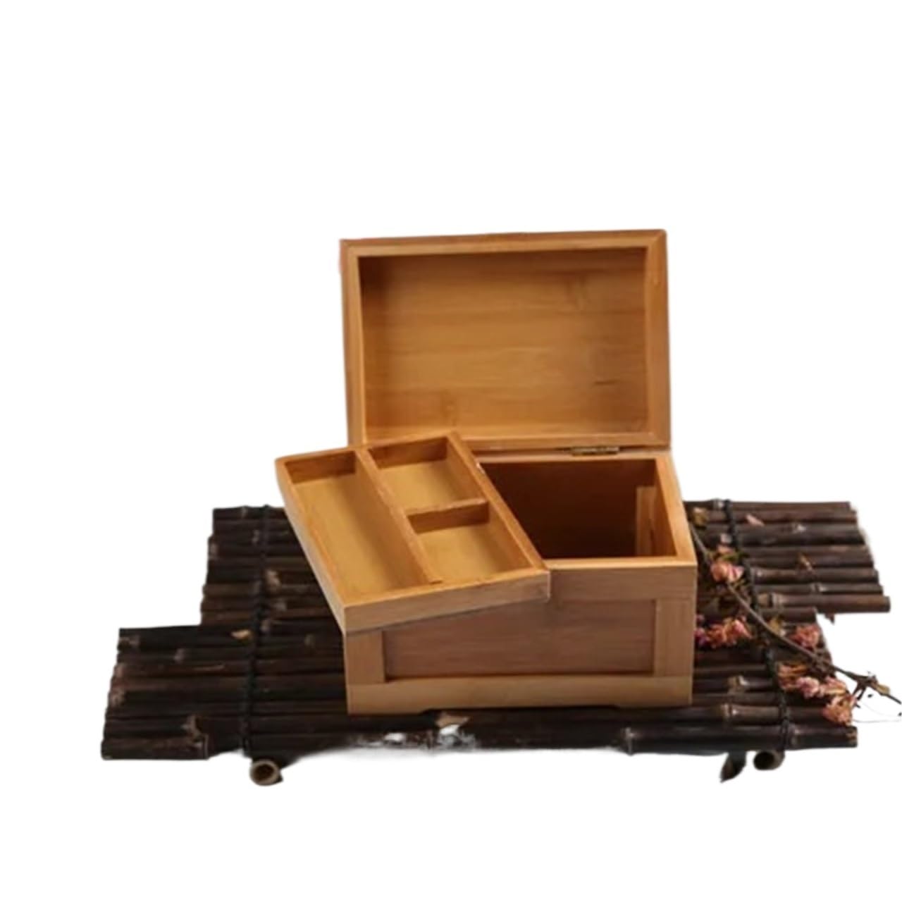 wooden sewing box Wood Sewing Box Wooden Jewelry Storage Small Collection Sewing Thread Set for Camping Home DIY(M)