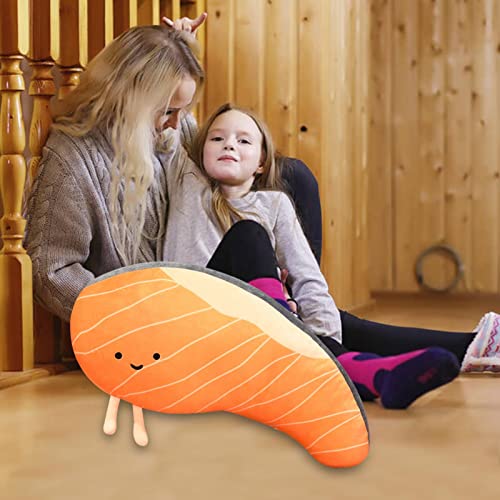 Almofada de peixe macio 3D - almofada de pelúcia de salmão de simulação, brinquedo de pelúcia criati