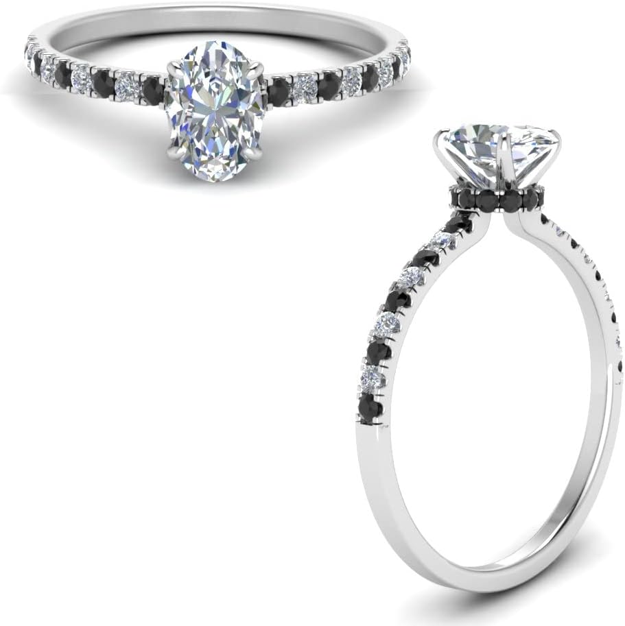Choose Your Gemstone Oval Shape 925 Sterling Silver Halo Engagement Rings Hidden Petite Diamond CZ Affordable for Your Girlfriend, Wife, Partner Wedding Ring : US Size 4 to 12