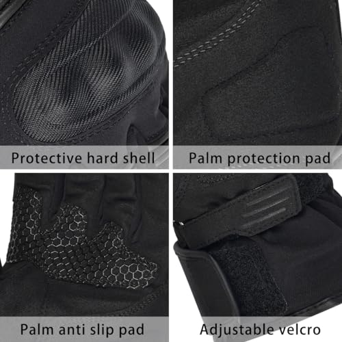 Harssidanzar KM058US Gauntlet Motorcycle Gloves Winter Cold Weather Touchscreen Riding Windproof Protective Motorcycle Gloves thumb #2