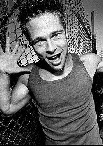 Brad Pitt #4 A3 Laminated American Actor Film Cinema Movie Star Black and White Poster Famous Sexy Handsome Man Picture Bedroom Artwork Print Photo Wall Decoration Reprint