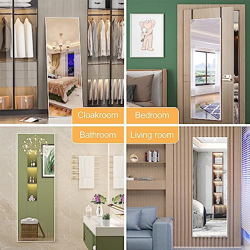 Hasipu Full Length Mirror, 40" X 15" Wall Mounted Mirror, Over The Door Hanging Mirror, Full Body Mirror, Long Dressing Mirror Sliver #TOP7