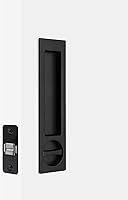 Vista 3 de Dontay - Manija de puerta corrediza embutida, función de entrada con llave, diseño rectangular moderno, (para dormitorio/baño) con cierre