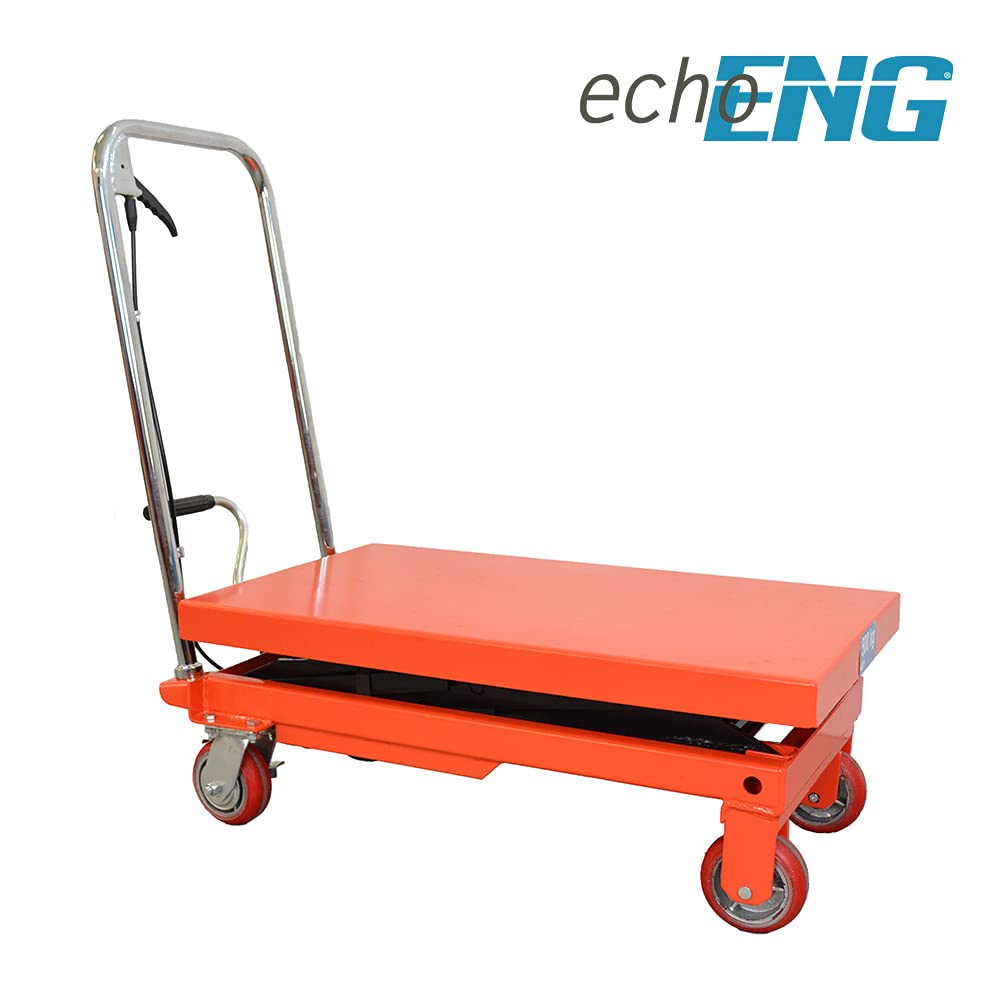 echoENG Carrello sollevatore con Piattaforma a Pantografo | Portata 500 kg | Altezza di sollevamento 900 mm | Dimensioni tavola 850x500 | Transpallet a forbice |MA SL CP50