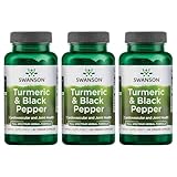 Swanson Turmeric & Black Pepper - Organic Joint Health, Heart Health, Digestion, & Liver Support Supplement - Natural Formula for Enhanced Bioavailability & Absorption - (60 Veggie Capsules) 3 Pack