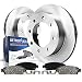 Detroit Axle - Pair (2) Rear Disc Brake Rotors w/Ceramic Pads w/Hardware for 1999-2004 Ford F-250 - [1999-2004 Ford F-350 Super Duty SINGLE REAR WHEEL MODELS] - [2000-2005 Excursion]