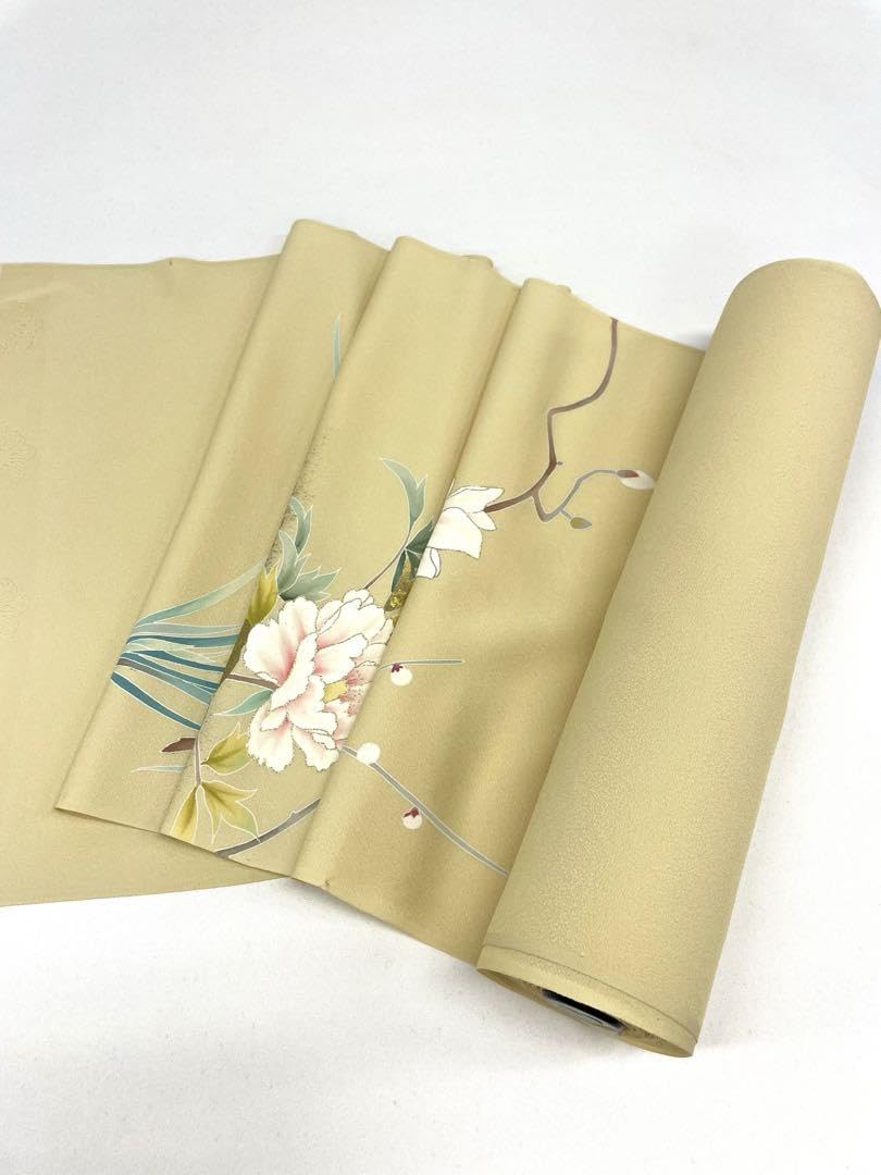 Amazon.co.jp: 付け下 刺繍 金彩 手描 紋意匠 蒸栗色 正絹 反物 : おもちゃ