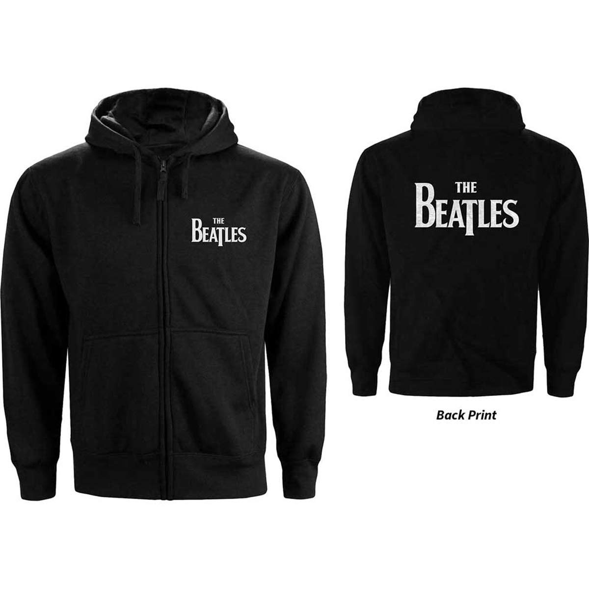 Felpa # M Unisex Black # Drop T Logo - Les Beatles, Paul McCartney, John Lennon, RIngo Starr, George Harrison Felpa # M Unisex Black # Drop T Logo