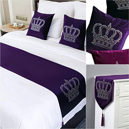 Camino de cama bufanda protección ropa de cama COMVIP lavable para decoración de hogar 4