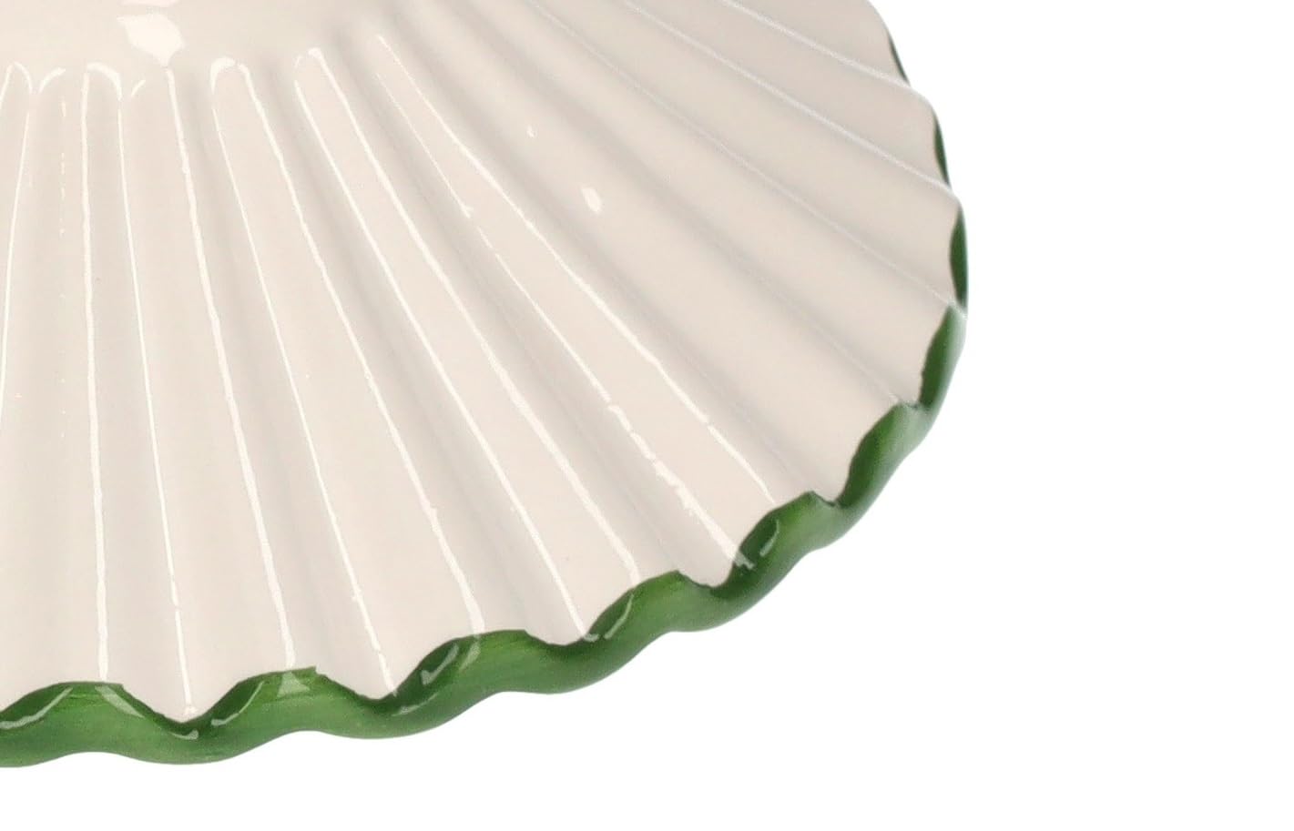 KEYHOME | Paralume in Ceramica Bianca con Bordo Verde
