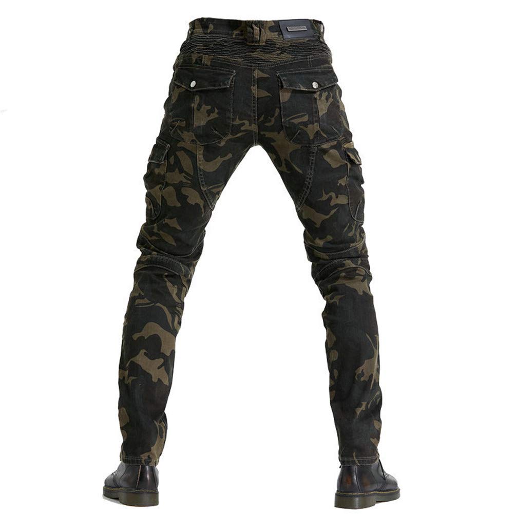 Stretch Denim Jeans Für Motorrad HB Aramid Motorradjeans Herren – Mit Kevlar, Inkl. Protektoren, Stretch-Denim Motorradhose Mit Schutzfutter