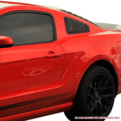 Pre-Painted Window Louver Compatible With 2010-2014 Ford Mustang, Factory Style Painted #Ua Ebony Pp Rear Quarter Bodykit By Ikon Motorsports, 2011 2012 2013 #TOP2