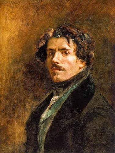 Autoportrait de Delacroix Toile Décoration Salon Élégante 60x90cm