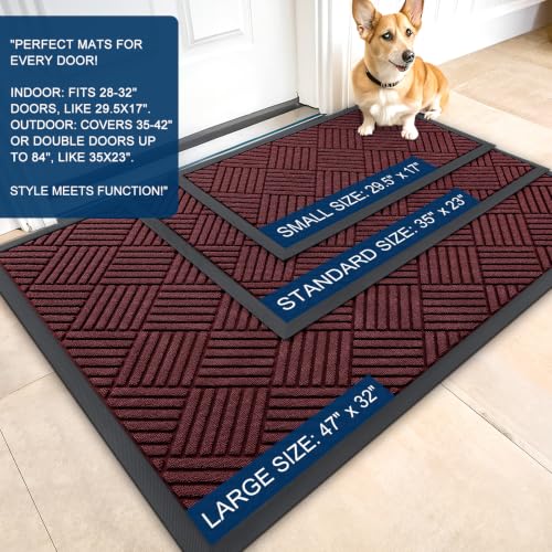 Image of OLANLY Front Door Mat Outside Entrance 33x21, Waterproof Heavy-Duty Doormat