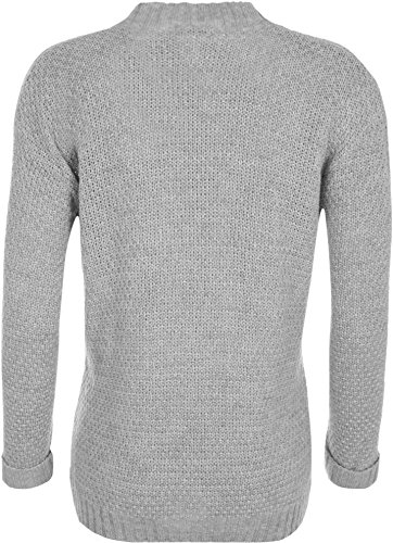 WearAll Womens Cable Knitted Button Cardigan Long Sleeve Ladies Boyfriend Top Sizes 4-182