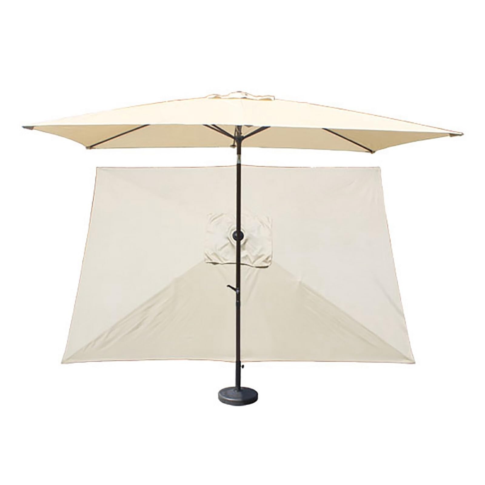 Auvent de rechange rectangulaire pour parasol de terrasse, 6 baleines, 3 x 2 m, Pour plage, piscine, terrasse, jardin(auvent uniquement)