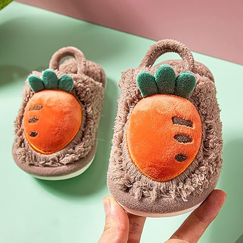 Kids Fuzzy Slippers Fall Winter Sherpa Fluffy Cute Memory Foam Indoor House Shoes Wool Funny Thermal Girls Boys Slipper3